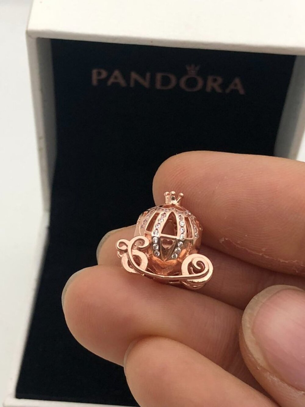 ✨🔥Pandora Disney Cinderella Sparkling Carriage Charm  Rose gold plated